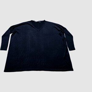 Vero Moda Sweater Womens M Black LS Slouchy Stretch V Neck Oversized Goth Grunge